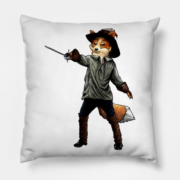 Finnegan the Fox - Musketeer Pillow by blackroserelicsshop@gmail.com