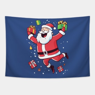 Pop Art Santa: A Colorful and Cheerful Christmas Illustration Tapestry