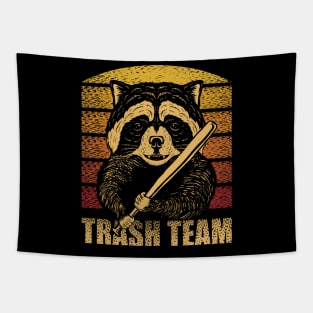 Racoon Trash Team Tapestry