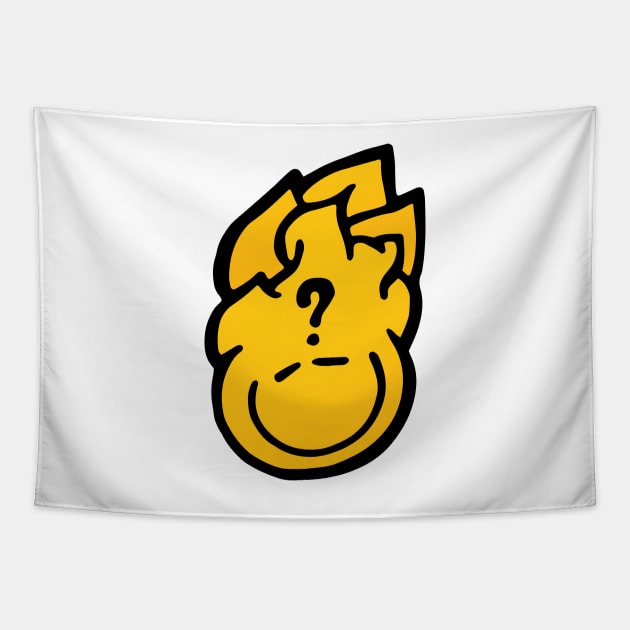 Question Mark Smiley Doodle Art Tapestry by VANDERVISUALS