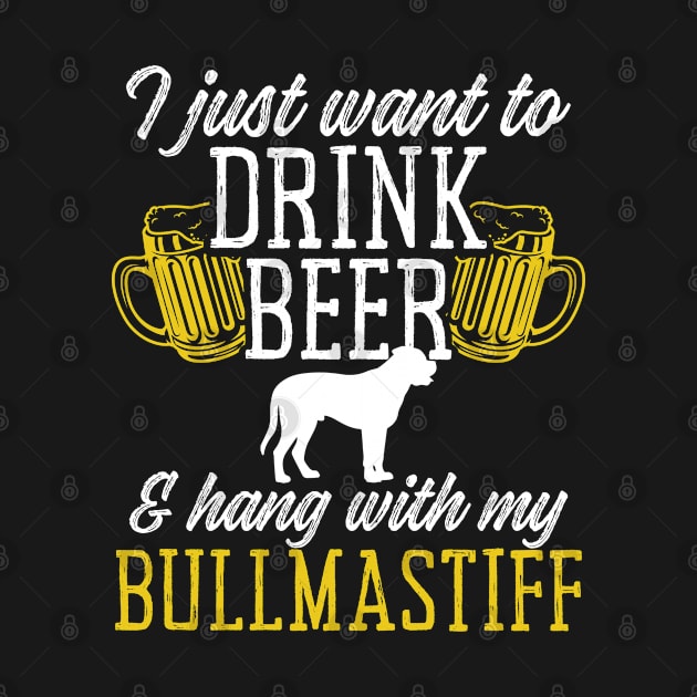 Bullmastiffs and Beer Shirt Funny Drinking and Dogs Shirt Bullmastiff by InnerMagic