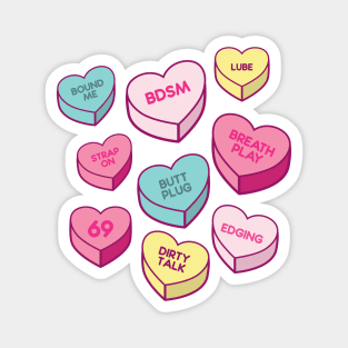 BDSM Candy Hearts Magnet