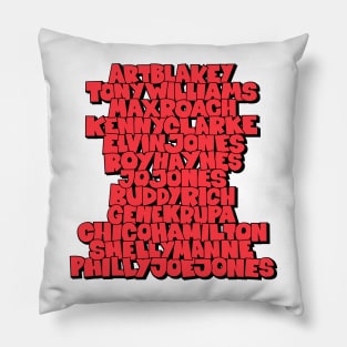 Jazz Legends in Type: The Drummers Pillow