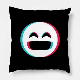 TikTok laughing emoji smiley White Pillow