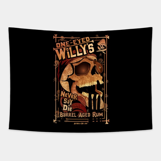 One Eyed Willy's Rum Tapestry by CuddleswithCatsArt