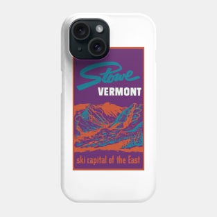 Ski Stowe Vermont, Ski Capital of the East, Vintage Ski Travel Poster. Phone Case