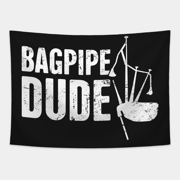 Bagpipes Dude | Funny Scottish Highland Design Tapestry by MeatMan