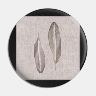 Beige boho feathers watercolor painting on linen Pin