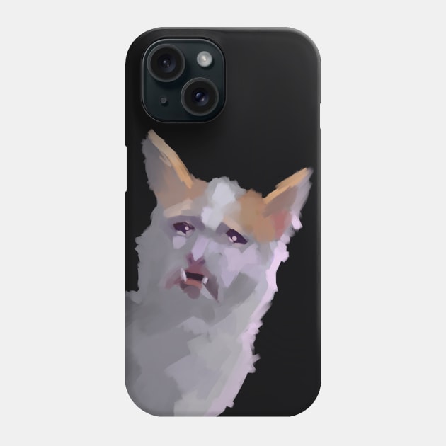 Funny depressed crying cat meme Phone Case by Lunaticmoonart