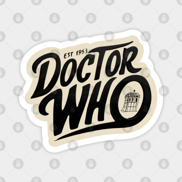 Black color Doctor Who 60 Est. 1963 Magnet by thestaroflove