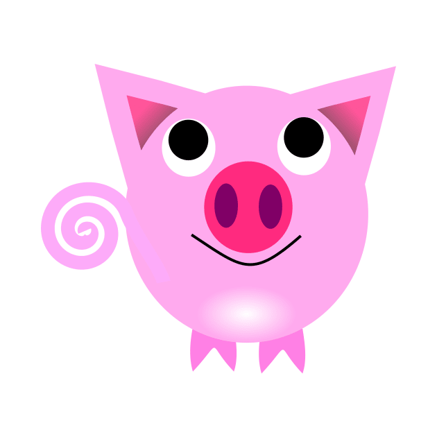 Pink Artwork Pig by shapeUP