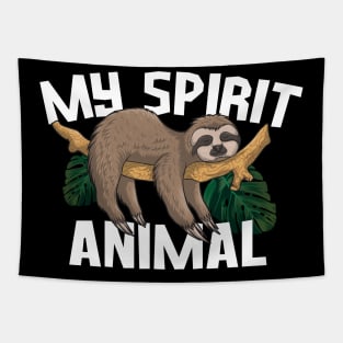 lazy sloth sleep - My spirit animal Funny Tapestry