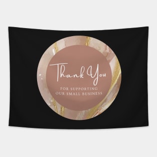 Thank You for supporting our small business Sticker - Golden Brown Marble Tapestry