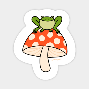 Frog on Mushroom Magnet