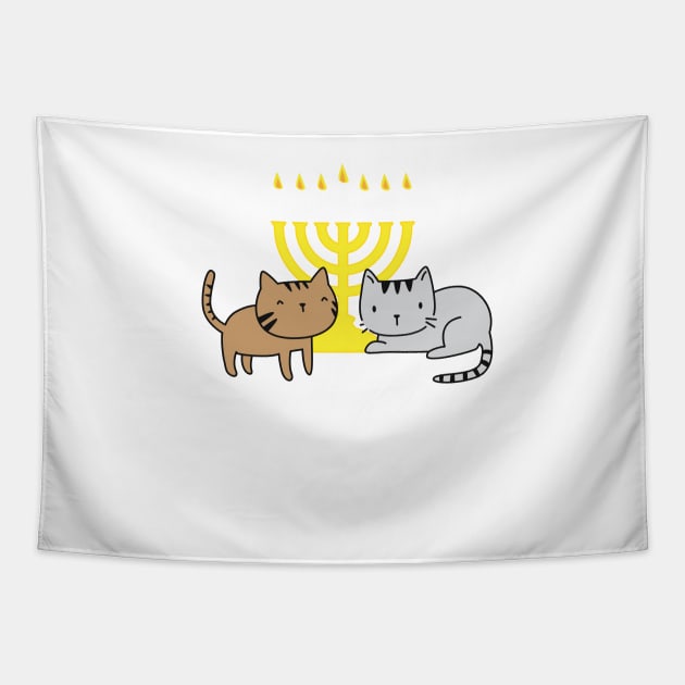 Happy Hanukkah - Hanukcats! Funny Cat lover Hannukah gifts Tapestry by teemaniac