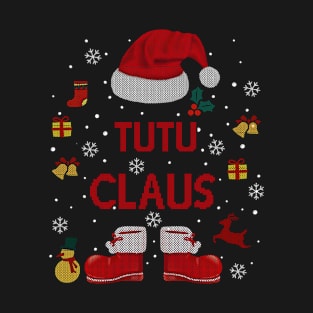 Funny Santa Costume Tutu Claus Xmas Pyjama Tee T-Shirt