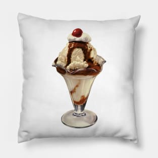 Ice Cream Sundae with a Cherry on Top Pillow