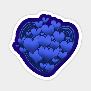 Purple Hearts Patterned Swirl Heart Magnet