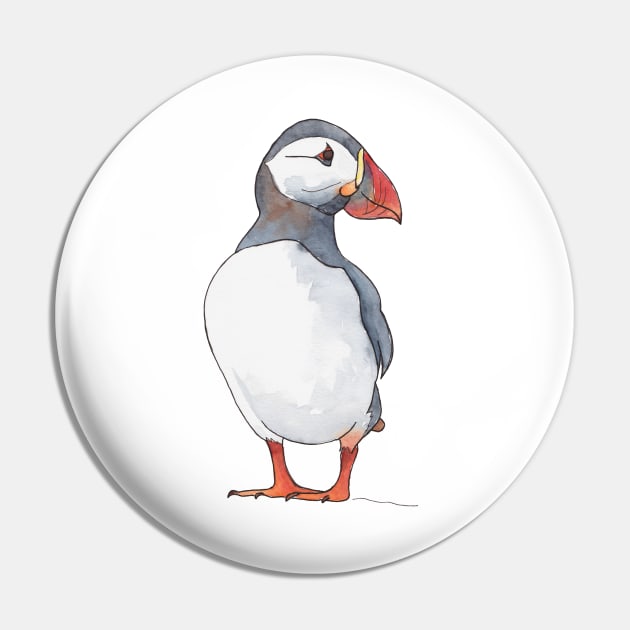 Little puffin friend - illustration in pen and watercolors Pin by kittyvdheuvel