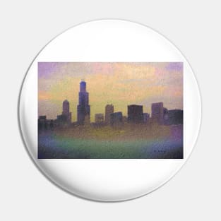 Chicago Skyline on Foggy Day Pin