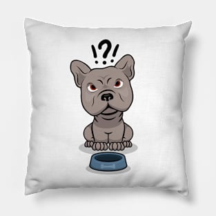 Feed me already! Cartoon Dog Food Bowl Pillow