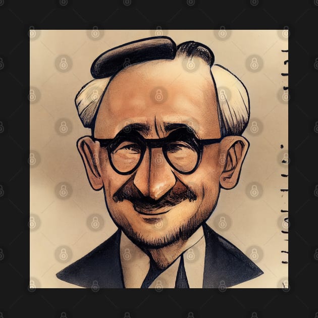 Friedrich A Hayek | Cartoon style by Classical