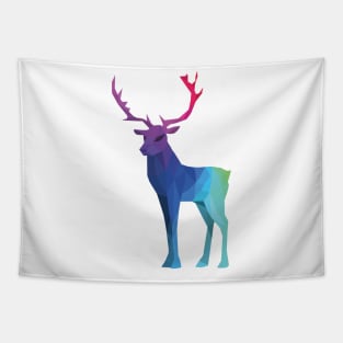 Rainbow Low Poly Deer Tapestry