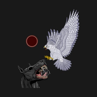 Black dog Vs White hawk T-Shirt