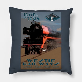 Retro Steam Rail Travel_01 Pillow