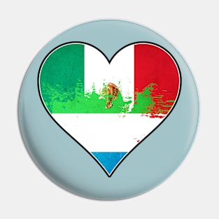 Mexican and Sierra Leonean Heart Mix Heritage Flag Pin