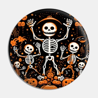 Skeleton Shuffle: A Playful Halloween Delight for Art Enthusiasts Pin