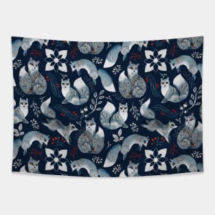 Wild Animal Fox Folk Pattern Tapestry