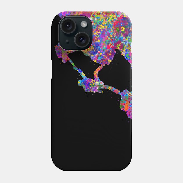 Climber couple watercolor art Phone Case by Yahya Art