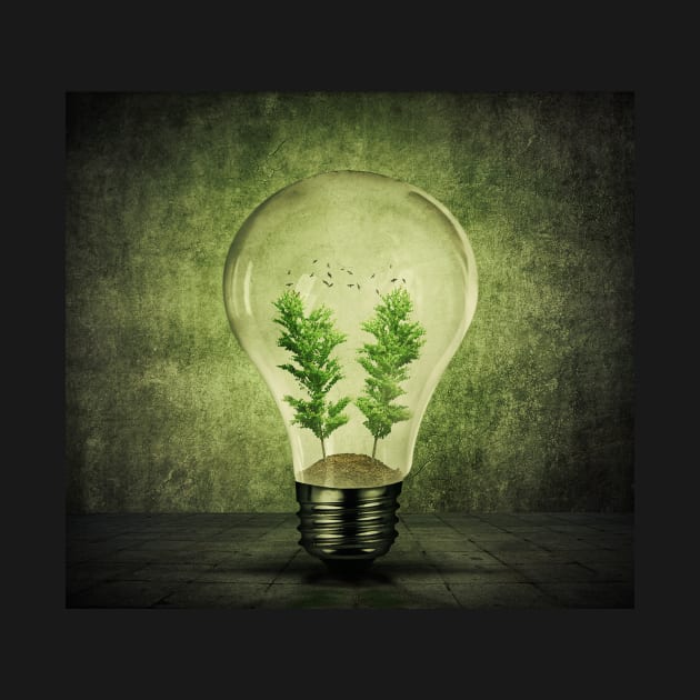 Green Eco Bulb by psychoshadow