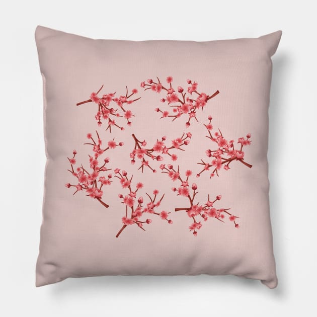 Cherry blossoms Pillow by CleanRain3675