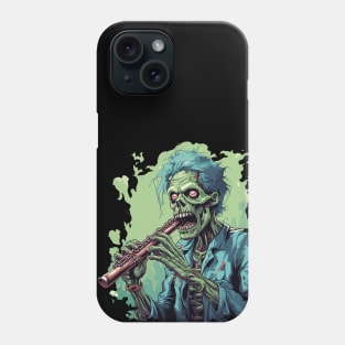 Zombie Playing On Flute - Halloween Design Phone Case