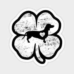 Dachshund Silhouette Shamrock St Patricks Day Magnet