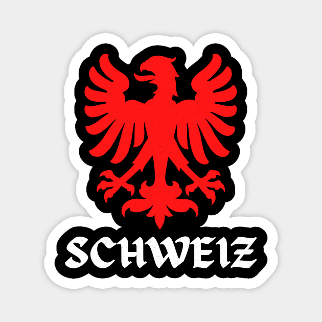 Switzerland Eagle Swiss Flag Pride Magnet by Foxxy Merch