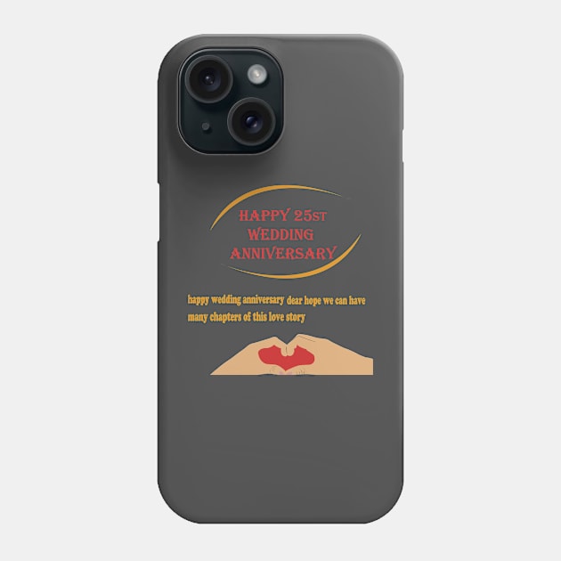 happy 25st wedding anniversary Phone Case by best seller shop