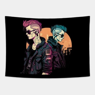 Cyberpunk Man 2D Tapestry