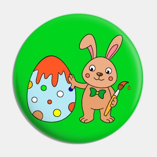 Easter Bunny with Egg Pin