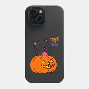 Black Cat Pumpkin Trick or Treat Phone Case