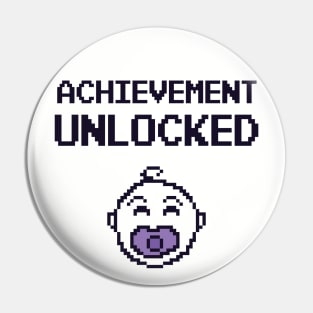 Achievement Unlocked - Gamer Pregnancy Announcement Pin