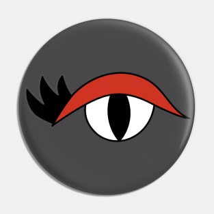 Cute Cartoon Eye with lashes and red lid Pin