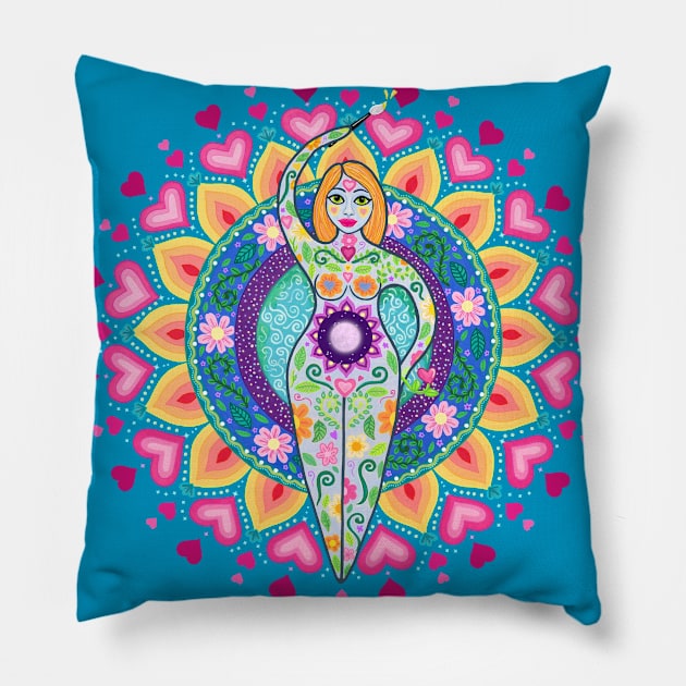 She Creates the World Pillow by SoozieWray