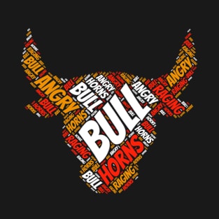 Bull Head Typography Art T-Shirt