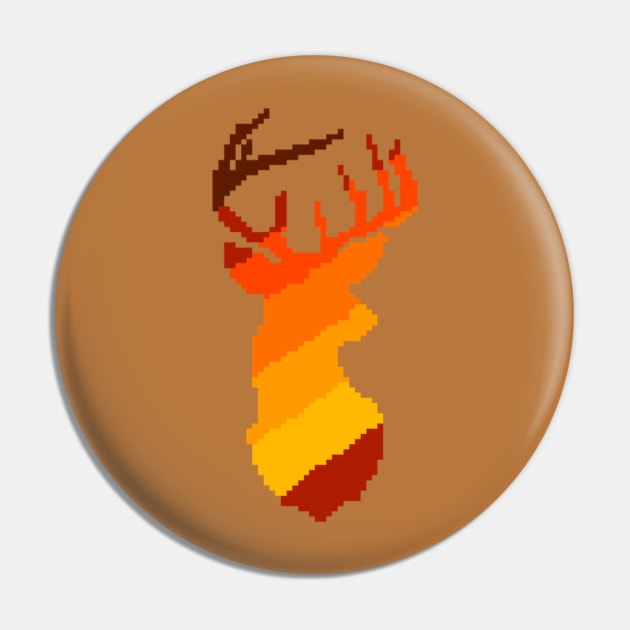 8-Bit Pixel Deer Hunting Pin by Contentarama