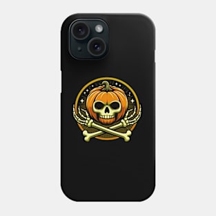 Pumpkin Skull and Bones Phone Case