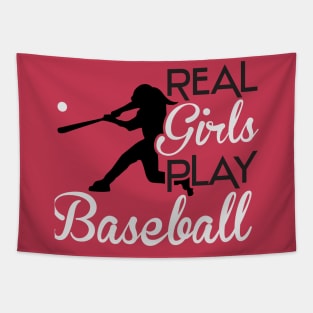 Real girls play baseball Tapestry