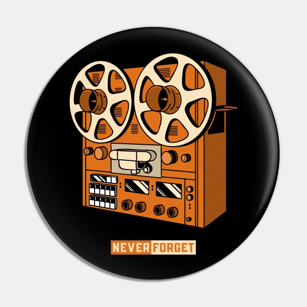 Classic Audio Recorder - Retro and Nostalgic Pin by LetShirtSay